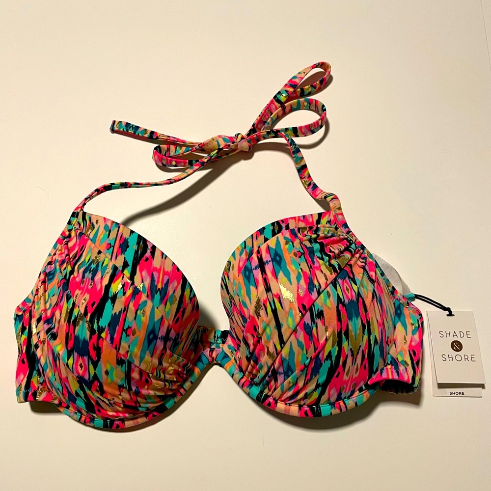 NWT Rainbow Bikini Top Shade & Shore